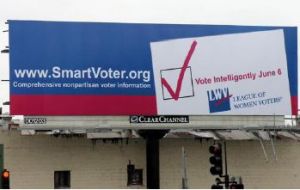 Billboard advertising Smart Voter in Oakland